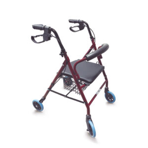Andador Rollator de Aluminio PRIM U352 con Asiento, Cesta y Frenos