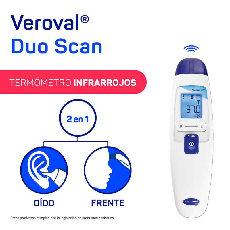 Termómetro Veroval Infrarrojos Dúo Scan (Frente y oído)